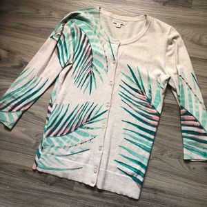 Leafy button up sweater